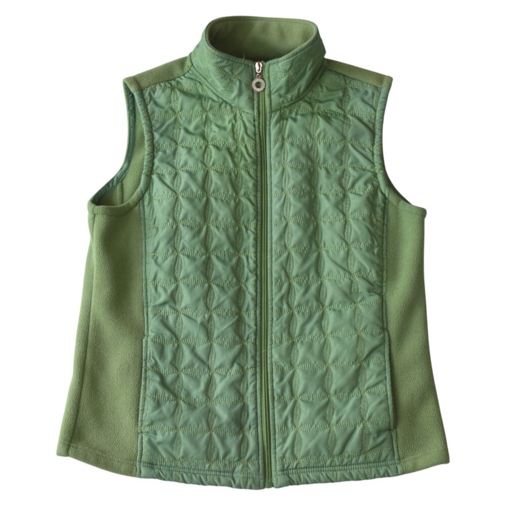 Telluride Clothing Green Quilted Fleece Outdoor Vest
